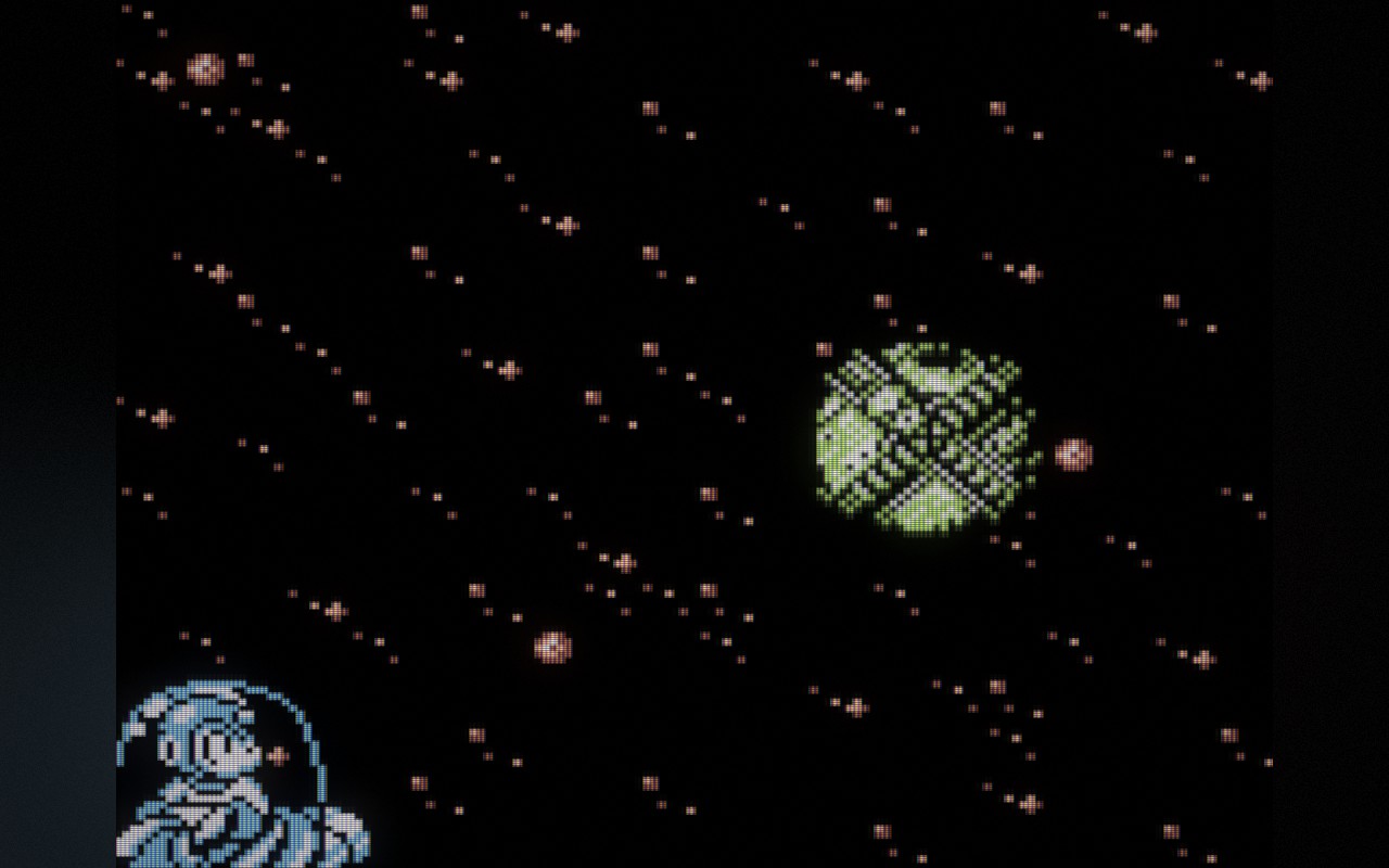 Mega Man looking back at Wily&rsquo;s exploding space station